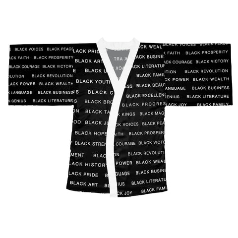BLACK MAGIC WHITE LETTERS KIMONO