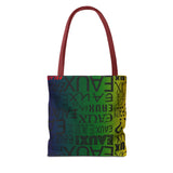 EAUX - BLACK ON MARDI GRAS TOTE BAG