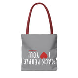 BLACK PEOPLE I LOVE YOU - WHITE TOTE BAG