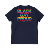 BLACK GAY PROUD UNISEX V-NECK T-SHIRTS