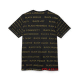 BLACK MAGIC - BLACK GOLD AOP UNISEX T-SHIRT