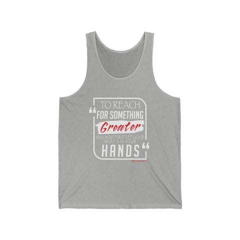 REACH FOR SOMETHING - WHITE RED UNISEX TANKTOP