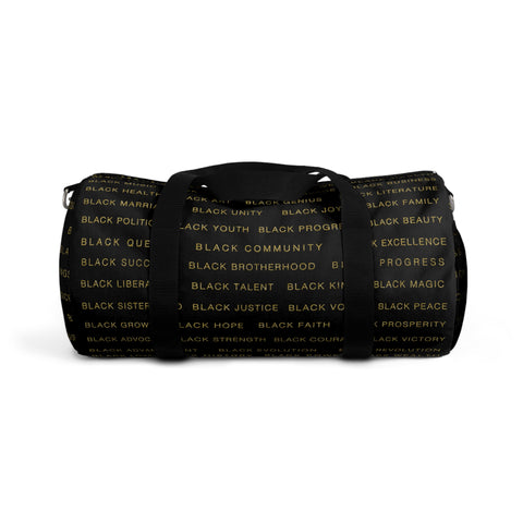 BLACK MAGIC - GOLD LETTERS DUFFEL BAG