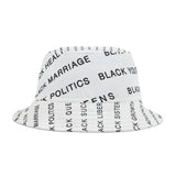 BLACK MAGIC - BLACK LETTERS AOP BUCKET HAT