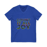 COUNT IT ALL JOY UNISEX V-NECK  T-SHIRTS