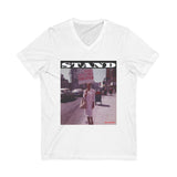 STAND - WHITE UNISEX V-NECK T-SHIRT
