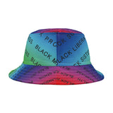 BLACK MAGIC RAINBOW BLACK  AOP BUCKET HAT