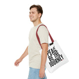 PEACE BE THE JOURNEY BLACK TOTE BAG