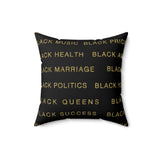BLACK MAGIC - BLACK GOLD THROW PILLOW