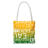 EAUX- WHITE ON MARDI GRAS TOTE BAG