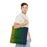 EAUX - BLACK ON MARDI GRAS TOTE BAG