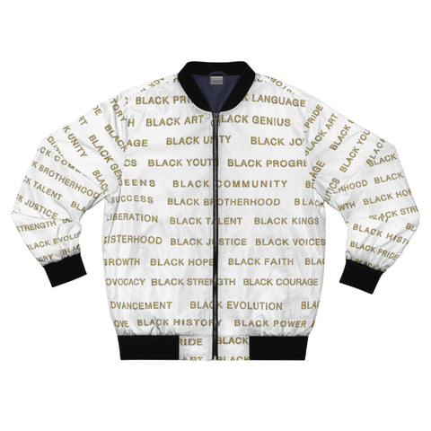 BLACK MAGIC - GOLD LETTERS AOP MEN'S BOMBER JACKET