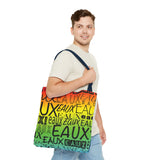 EAUX - BLACK ON RAINBOW TOTE BAG