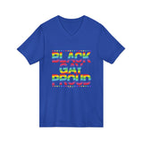 BLACK GAY PROUD UNISEX V-NECK T-SHIRTS