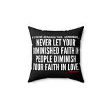 DIMINISHED FAITH THROW PILLOW