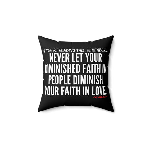 DIMINISHED FAITH THROW PILLOW