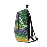 EAUX- WHITE ON MARDI GRAS BOOKBAG
