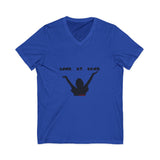 LOOK AT GAWD WHITE UNISEX V-NECK T-SHIRTS