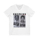 FIGHT - WHITE UNISEX V-NECK T-SHIRT