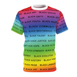 BLACK MAGIC RAINBOW BLACK AOP UNISEX T-SHIRTS
