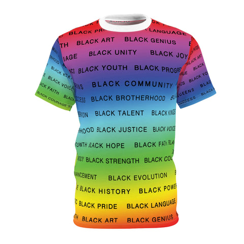 BLACK MAGIC RAINBOW BLACK AOP UNISEX T-SHIRTS