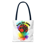 BLACK GAY PROUD FIST TOTE BAG