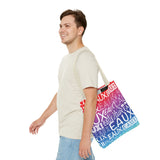 EAUX WHITE ON RAINBOW TOTE BAG