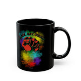 BLACK GAY PROUD FIST CERAMIC BLACK MUG 150Z