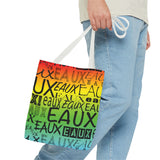 EAUX - BLACK ON RAINBOW TOTE BAG