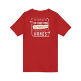 REACH FOR SOMETHING WHITE GOLD UNISEX V-NECK T-SHIRTS