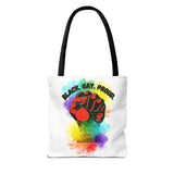 BLACK GAY PROUD FIST TOTE BAG