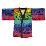 EAUX BLACK ON RAINBOW KIMONO
