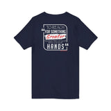 REACH FOR SOMETHING - WHITE RED UNISEX V-NECK T-SHIRT