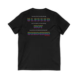 BLACK QUEER RAINBOW UNISEX V-NECK T-SHIRTS