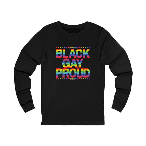BLACK GAY PROUD UNISEX LONGSLEEVE T-SHIRTS