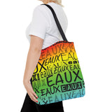 EAUX - BLACK ON RAINBOW TOTE BAG