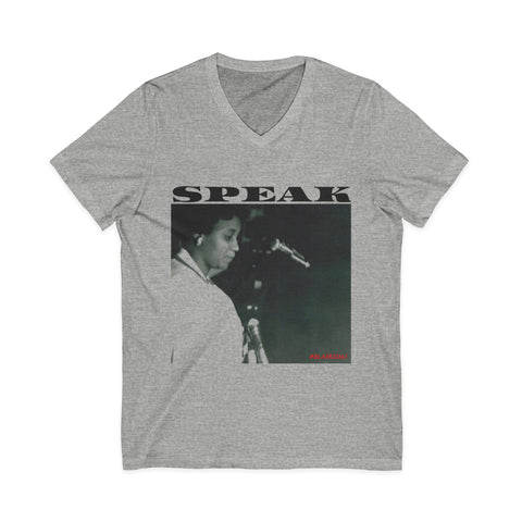 SPEAK - BLACK UNISEX V-NECK T-SHIRT