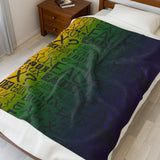 EAUX - BLACK ON MARDI GRAS  PLUSH BLANKET