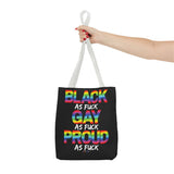 BLACK GAY PROUD AF TOTE BAG