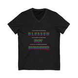 BLACK QUEER RAINBOW UNISEX V-NECK T-SHIRTS