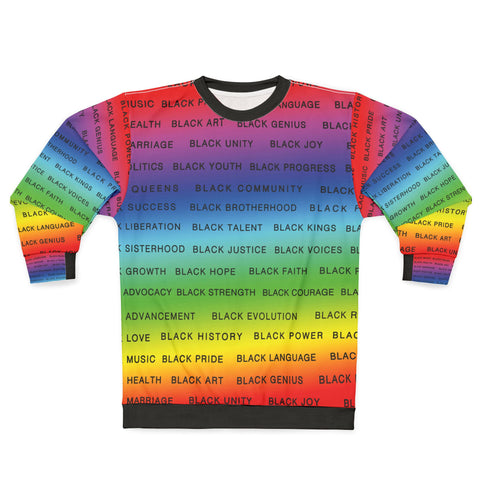 BLACK MAGIC RAINBOW BLACK AOP UNISEX SWEATSHIRTS