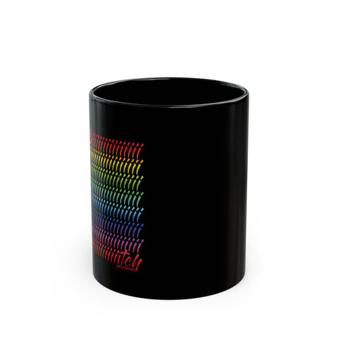 BIIIIIITCH RAINBOW CERAMIC BLACK MUG 11OZ,15OZ