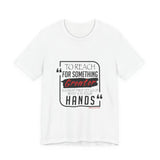 REACH FOR SOMETHING - BLACK RED UNISEX SHORT SLEEVE T-SHIRT