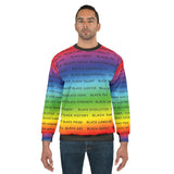 BLACK MAGIC RAINBOW BLACK AOP UNISEX SWEATSHIRTS