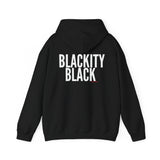 BLACKITY BLACK - WHITE UNISEX HOODIE