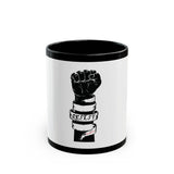 RESIST FIST CERAMIC MUG - BLACK 11OZ