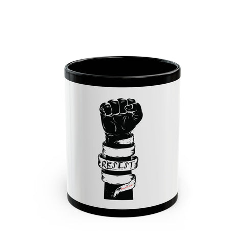 RESIST FIST CERAMIC MUG - BLACK 11OZ
