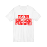 ALLBLOCKSMATTER_Red UNISEX V-NECK T-SHIRT