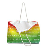 BLACK MAGIC RAINBOW WHITE WEEKENDER BAG