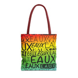 EAUX - BLACK ON RAINBOW TOTE BAG